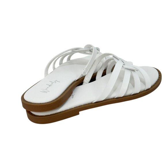 Wonderly Tara Womens White Woven Slide Sandals Size 7.5 Faux Leather - Picture 11 of 13